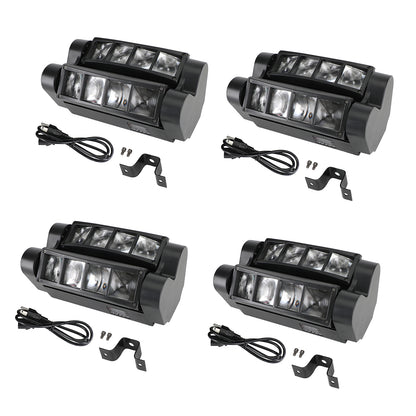 4Pcs 80W 8LED RGBW Spider Moving Head Stage Lighting Beam DMX Party DJ Lighting