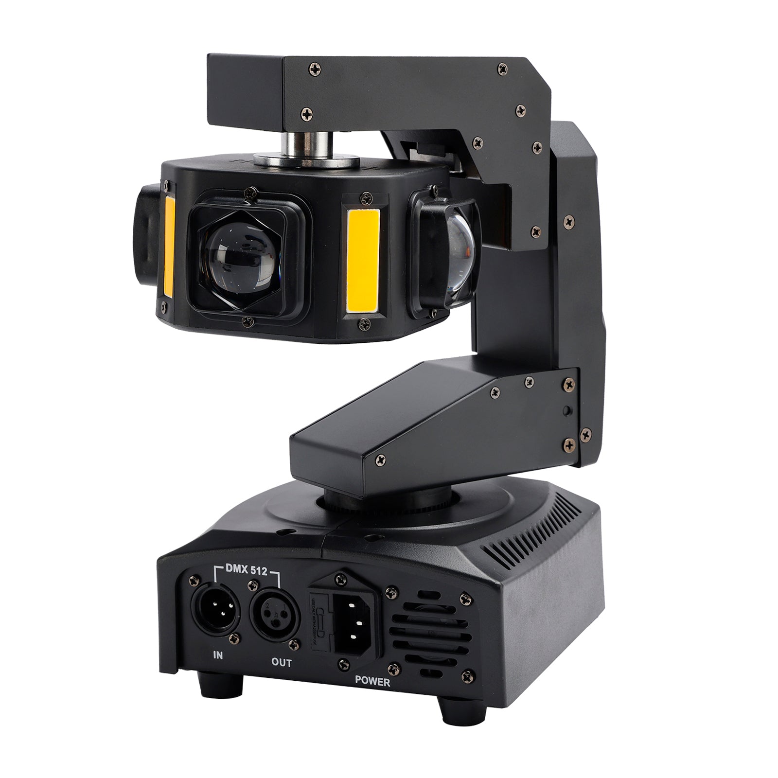 3-in-1 Moving Head DJ Light with RGBW Beams, Red/Green Laser & Strobe, 100W DMX & Sound Activated for Parties