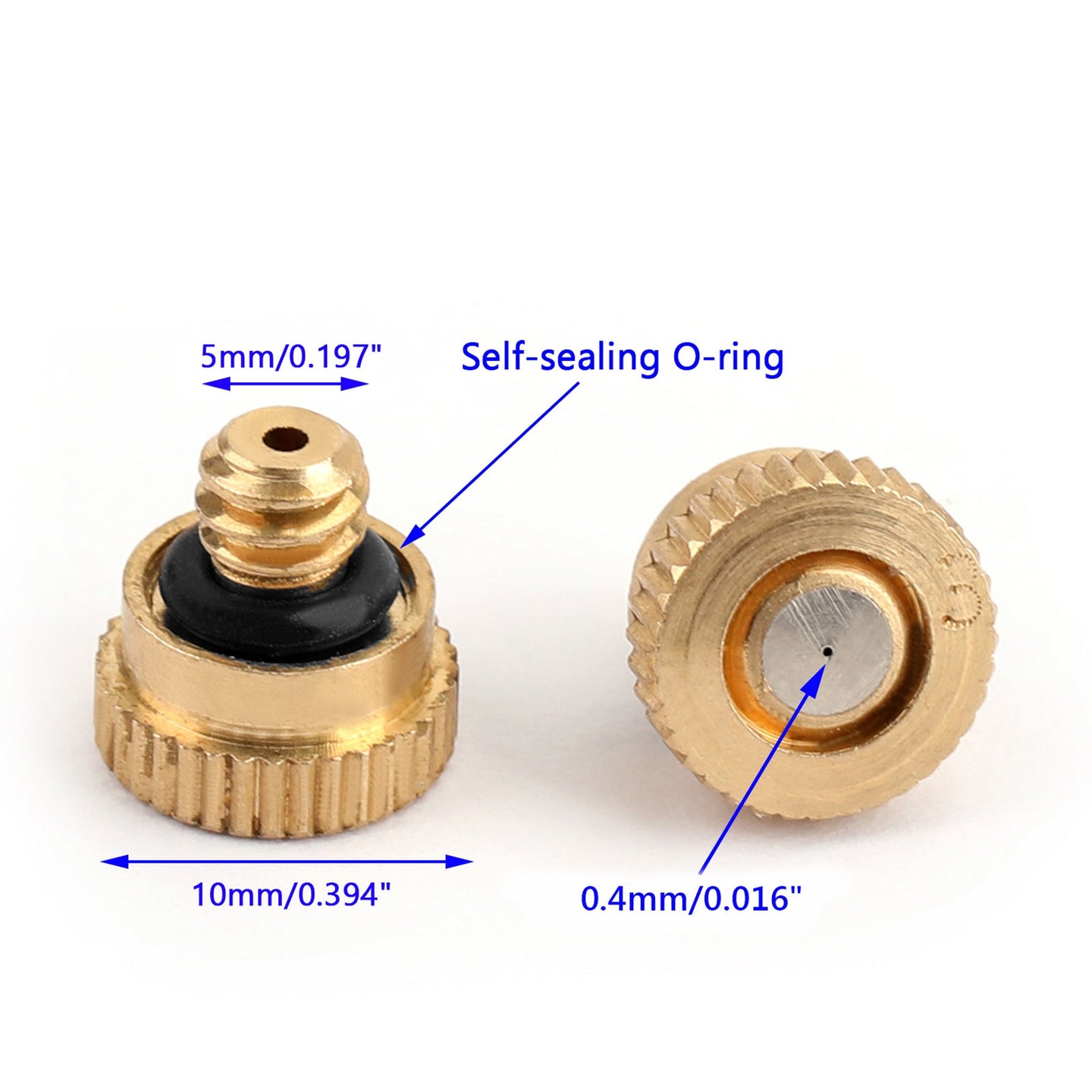 10-50pcs Brass Misting Nozzles Water Mister Sprinkle For Cooling System 0.016