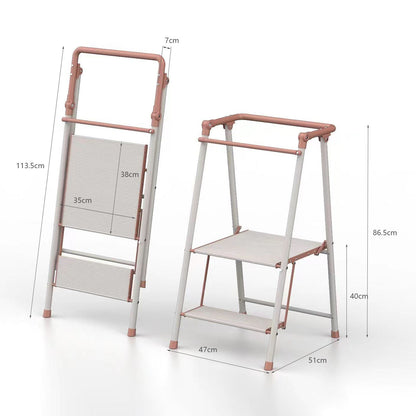 2-Step Folding Step Stool – Kitchen Ladder for Adults & Kids, Portable & Lightweight