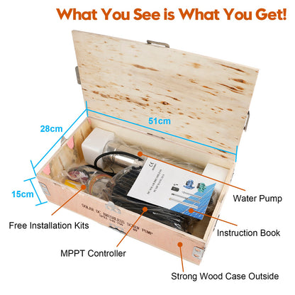 3" 72V 1.2KW Deep Well Solar Submersible Bore Hole Water Pump Head 180M