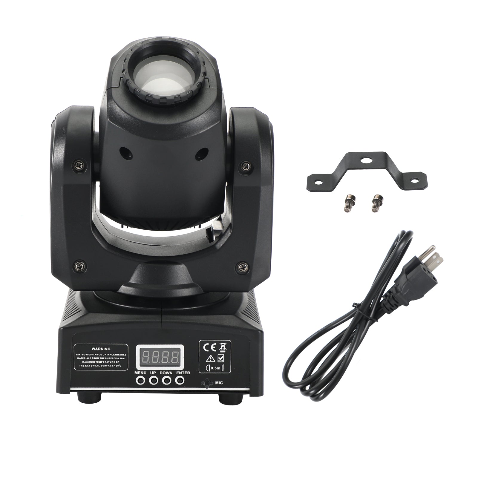 Mini Moving Head Stage Light with 8 Gobo Patterns, RGBW LED Beam, DMX & Sound Activated for DJ Party Lighting