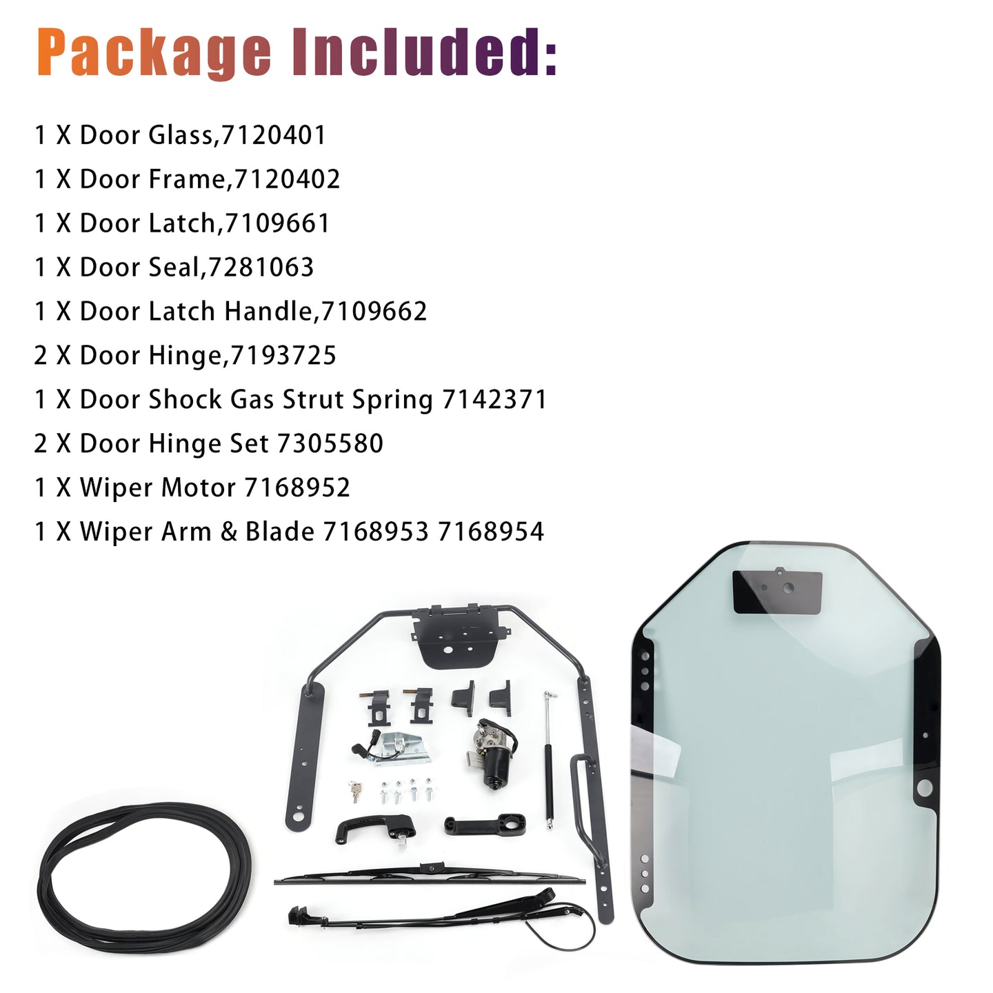 7120402 7120401 Open Box Door Glass kit For Bobcat S450 S510 S550 S630 S530 T650