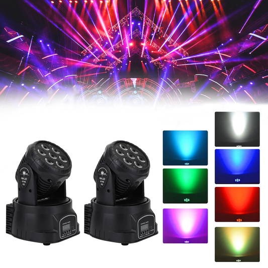 2Pcs 7 x10W Moving Head Stage Light 70W 7 LED RGBW DMX DJ Stage Party Lighting (Copy)
