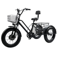 Black Electric Snow Trike with 500W Motor & Large Basket