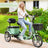 Electric Bike, 400W Folding Trike Ebike, 3 Wheel Electric Bicycle, Up to 34 Miles, 16 Tire Tricycle for Adults, Green
