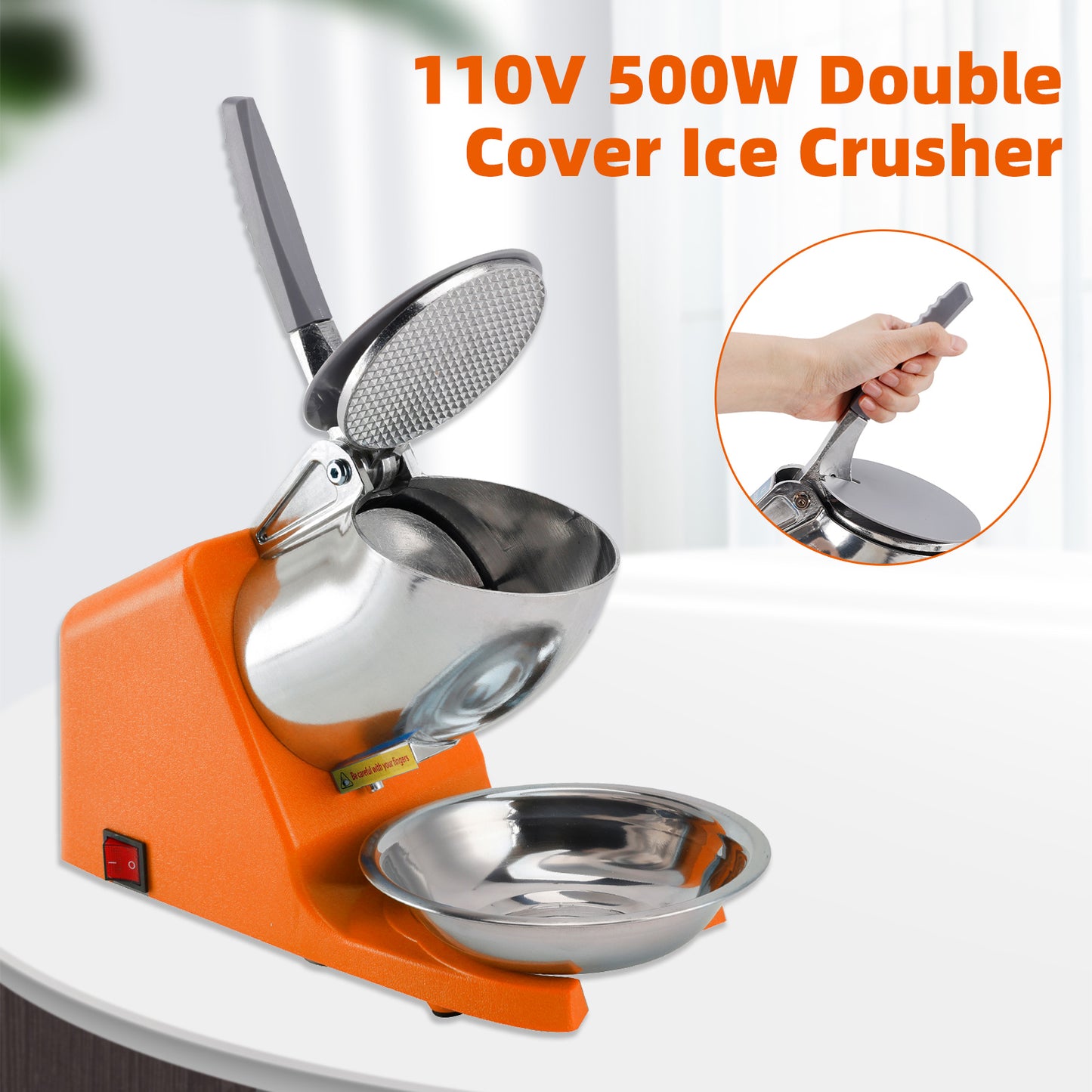 Electric Ice Shaver Machine – Dual Blade Shaved Ice & Snow Cone Maker for Home & Parties