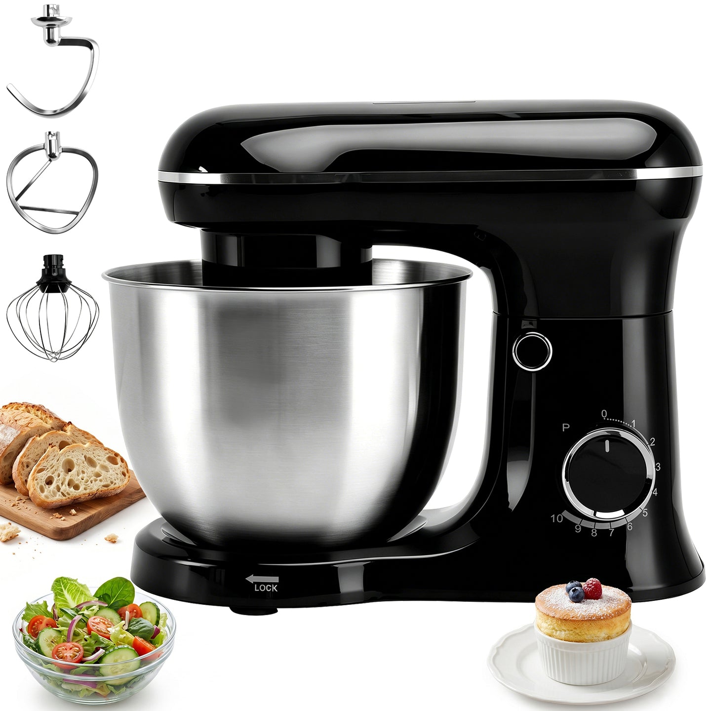 7.4QT Electric Stand Mixer & Dough Maker with Ferment Function (10-Speed)