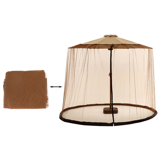 Patio Umbrella Bug Screen W/Zipper Door and Polyester Netting Mosquito Screen