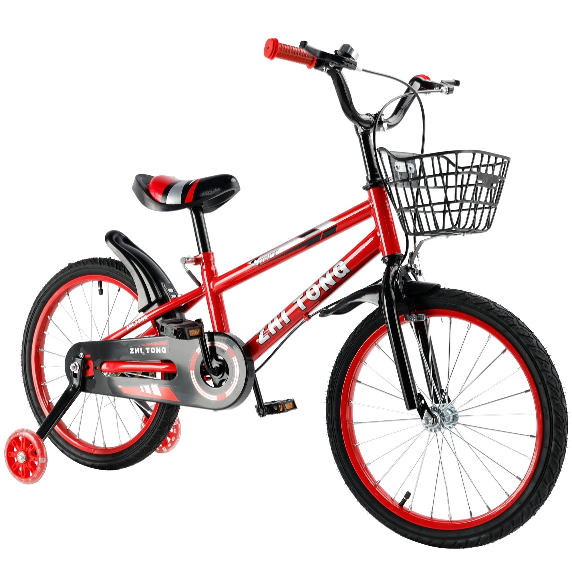 18 inches Durable Children's Bicycle with Safety Brakes & Flash Wheels