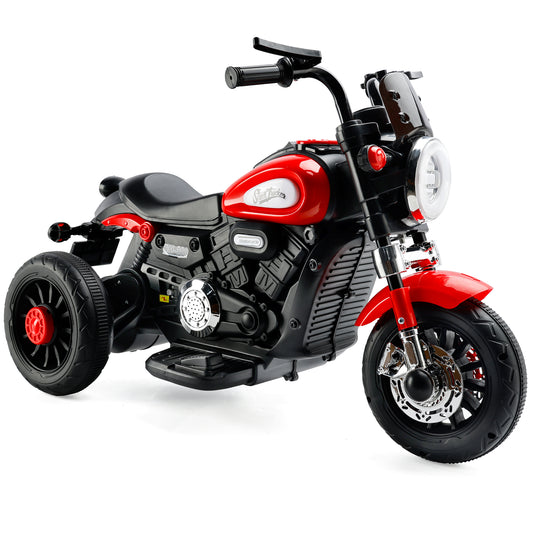 3-Wheel Kids Ride-On Motorcycle 6V (Red) | Dual Drive