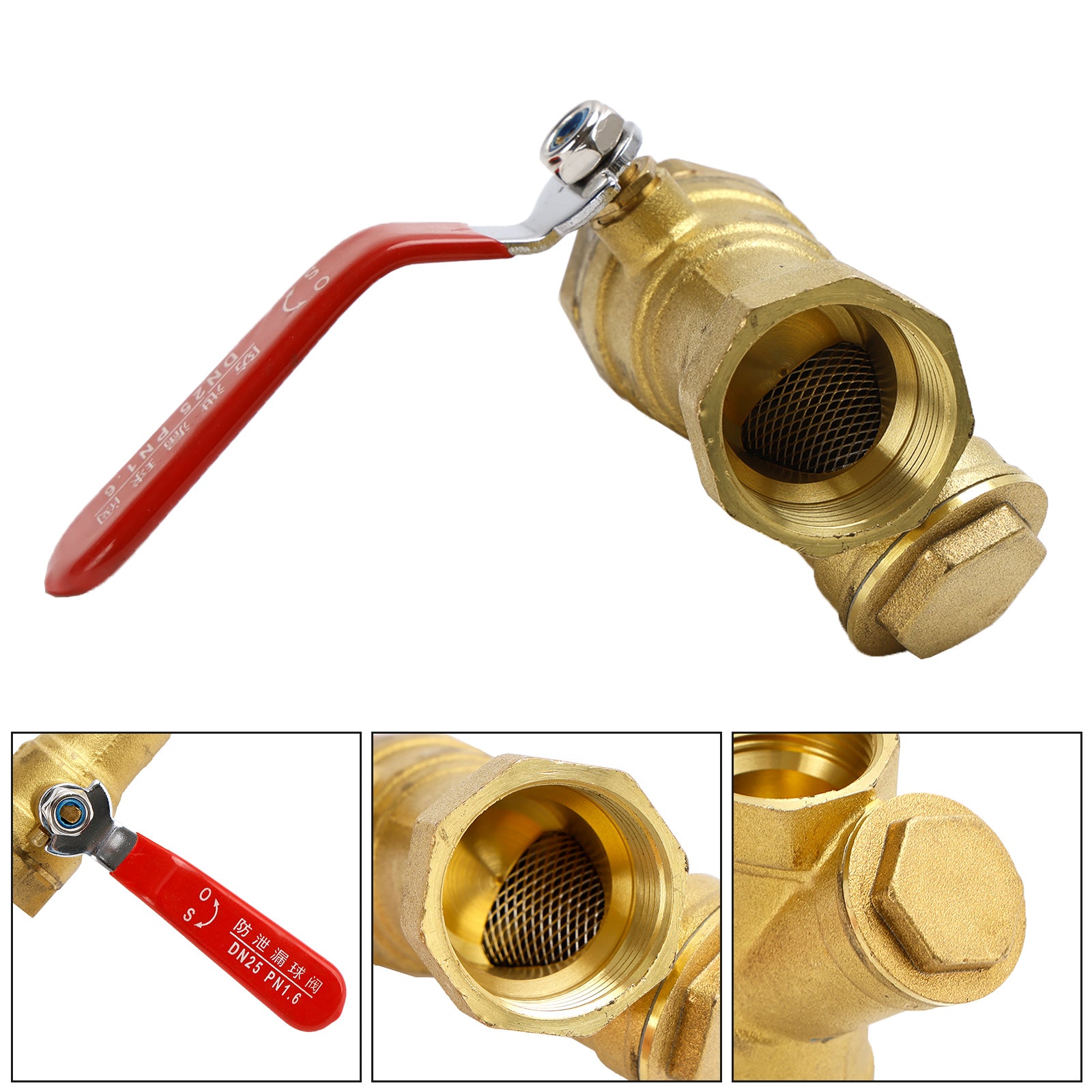 1/2" 3/4" 1" BSP Brass Y Type Strainer Filter Ball Valve Equal Female Thread