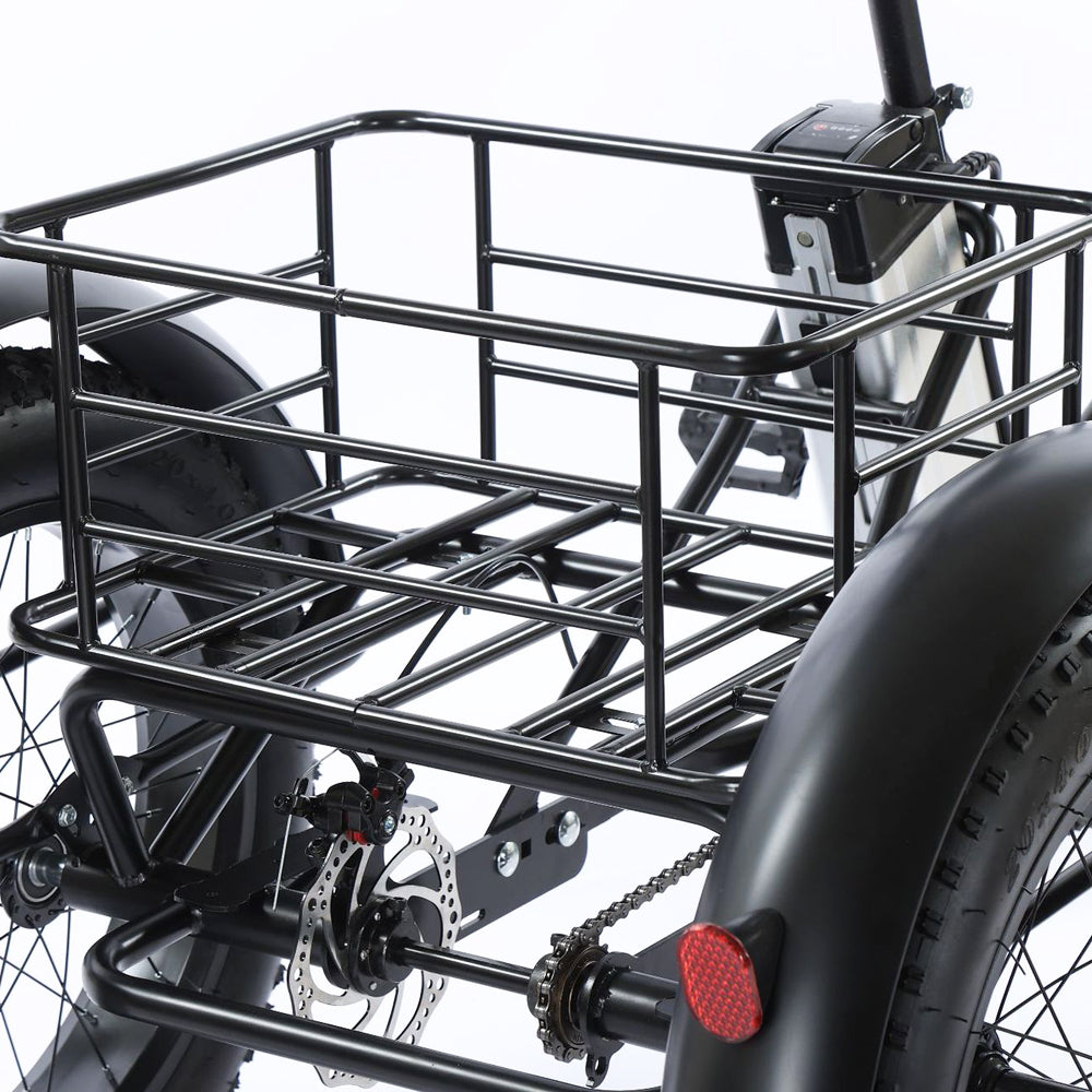 Black Electric Snow Trike with 500W Motor & Large Basket