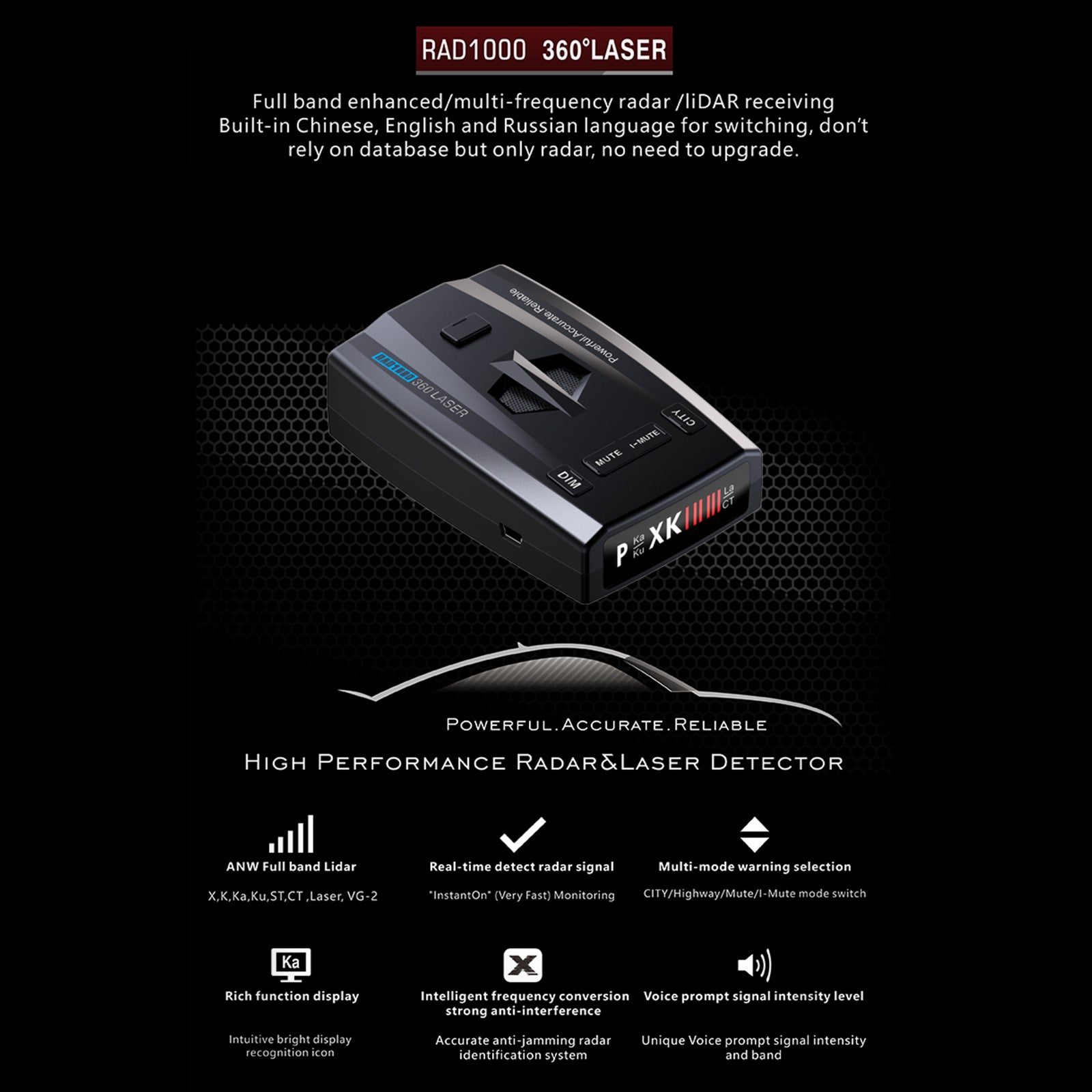 DriveAlert™ Car Radar & Laser Alert Detector