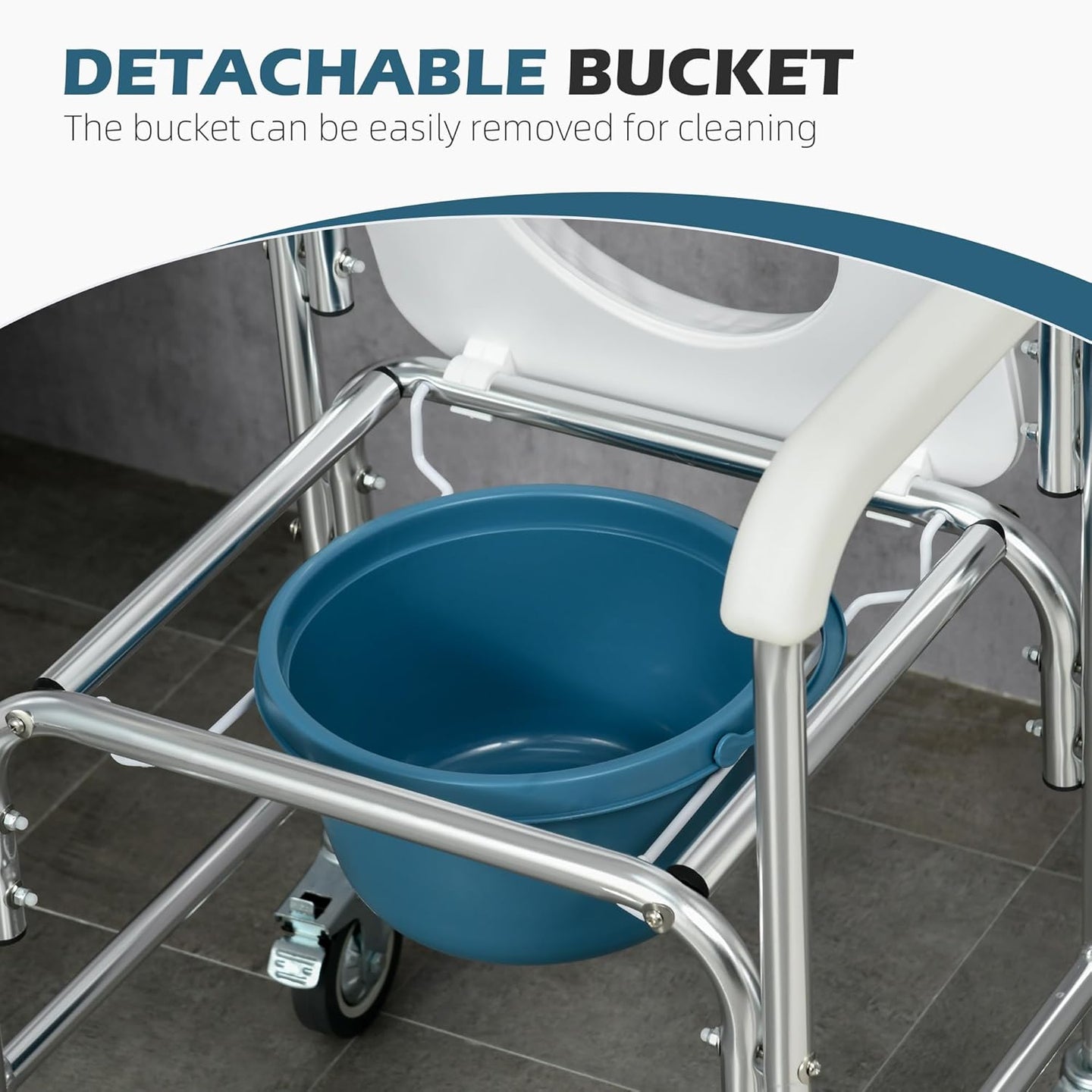 3-in-1 Shower Toilet Wheelchair ¨C Adjustable Commode Chair for Elderly or Patients
