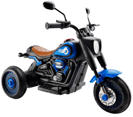 3-Wheel 6V Kids Ride-On Motorcycle with Music & Lights – Blue