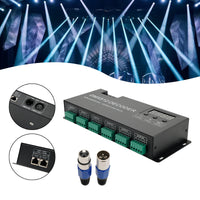 24 Channel DMX 512 Decoder RGBW PWM Dimmer Driver LED Strip Light Controller US