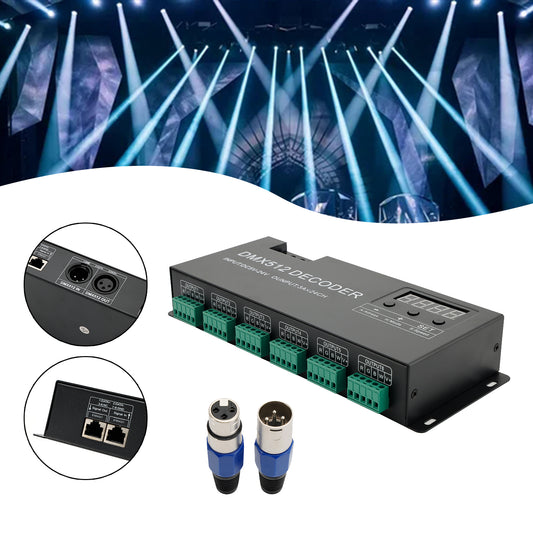 24 Channel DMX 512 Decoder RGBW PWM Dimmer Driver LED Strip Light Controller US