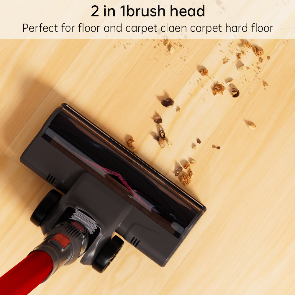 25Kpa Cordless Stick Vacuum Cleaner, 40-Min Runtime Lightweight Vac for Pet Hair, Hardwood Floors & Carpet