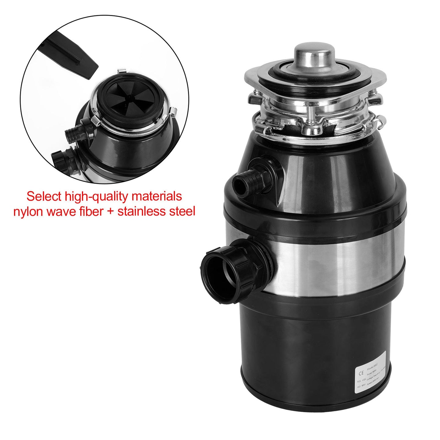 3/4 HP Continuous Feed Garbage Disposal, 2800 RPM DC Motor with Wireless Switch for Kitchen Sink Waste