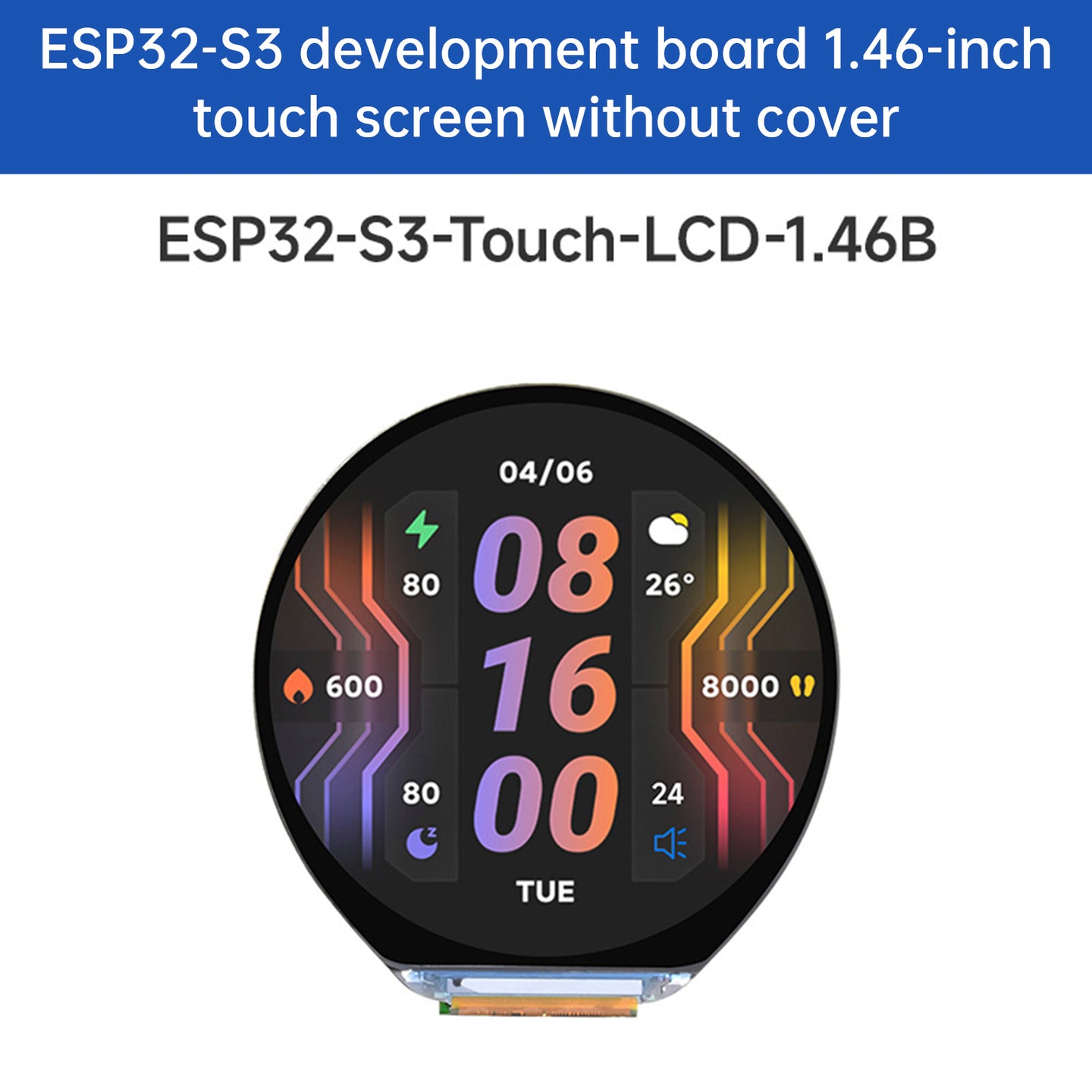 ESP32-S3 1.46-inch Circular Touch Screen Development Board AI Wifi Bluetooth