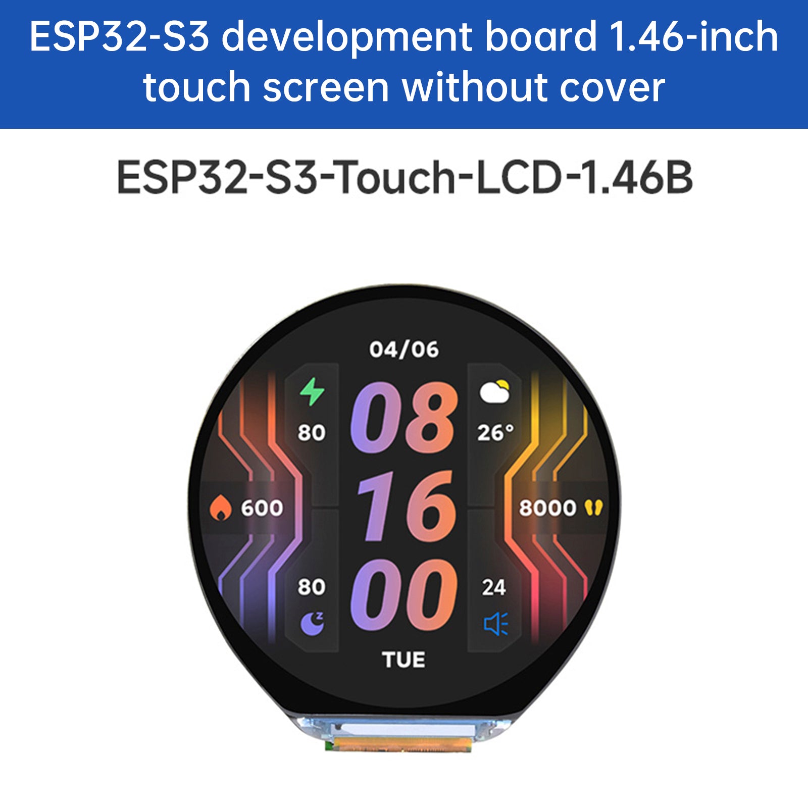 ESP32-S3 1.46-inch Circular Touch Screen Development Board Wifi Audio Playback