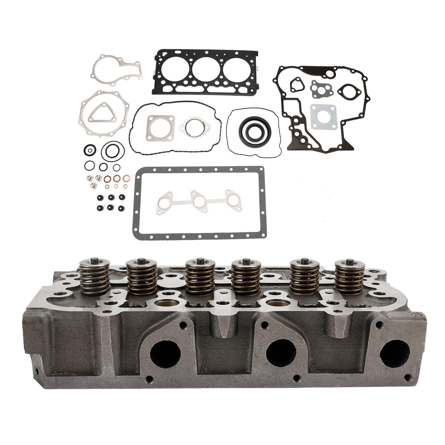 Complete Engine Cylinder Head with Valve Spring & Gasket Kit for Kubota D902 RTV900