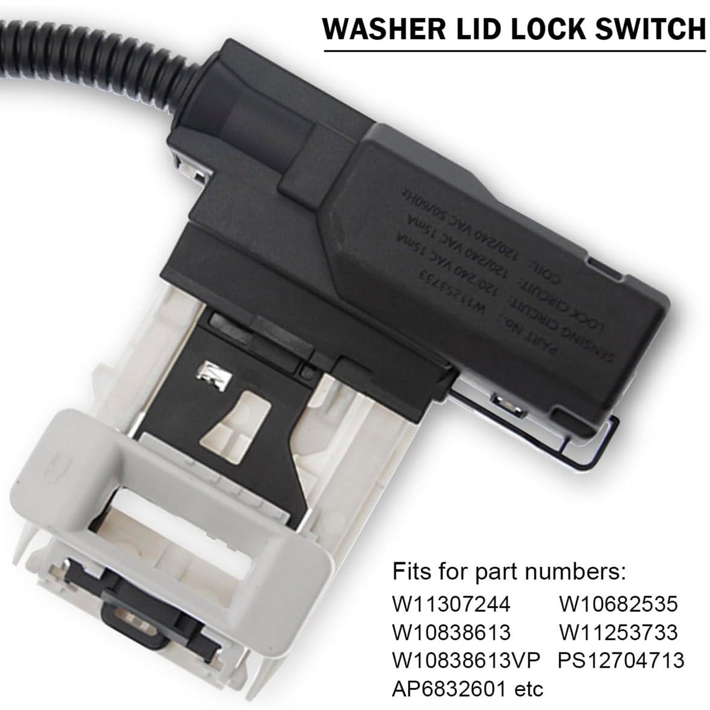 W11307244 W10682535 Washer Lid Lock Assembly and W10837741 Lid Strike for Maytag