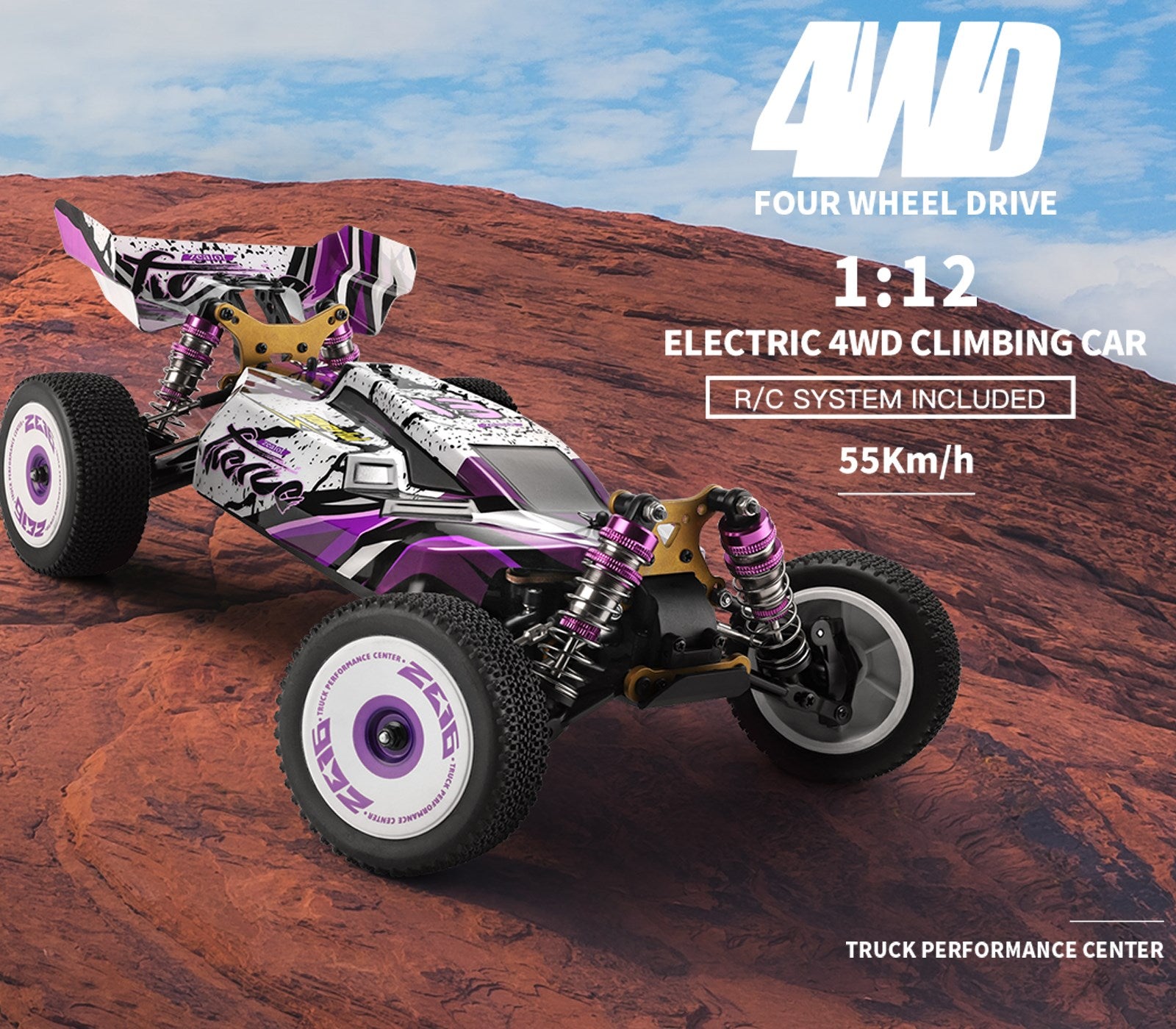 Wltoys 124019 High Speed Racing 60km/H 1/12 2.4GHz Drift Car RTR 4WD Gifts