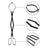 2PCS Hearth Tool Fireplace Set Fire Tools Set Campfire Tongs Fire hook Black