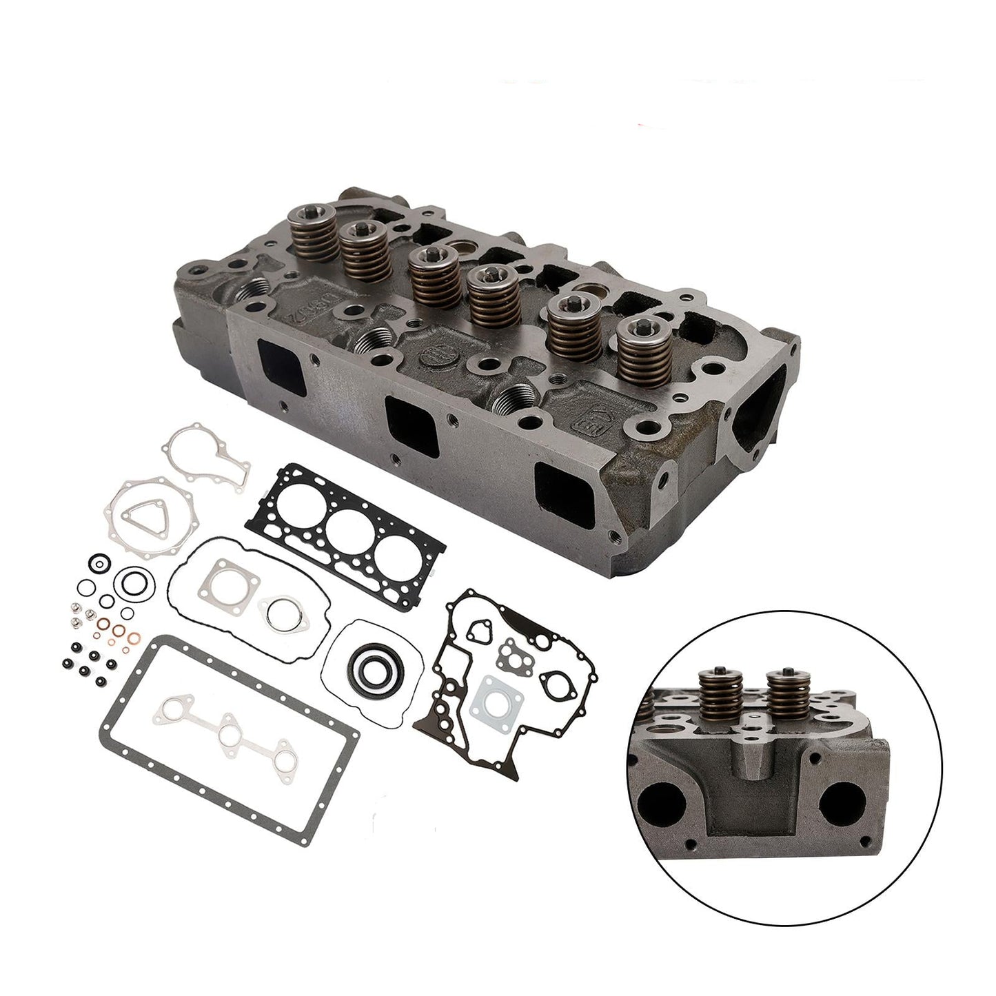 Complete Engine Cylinder Head with Valve Spring & Gasket Kit for Kubota D902 RTV900