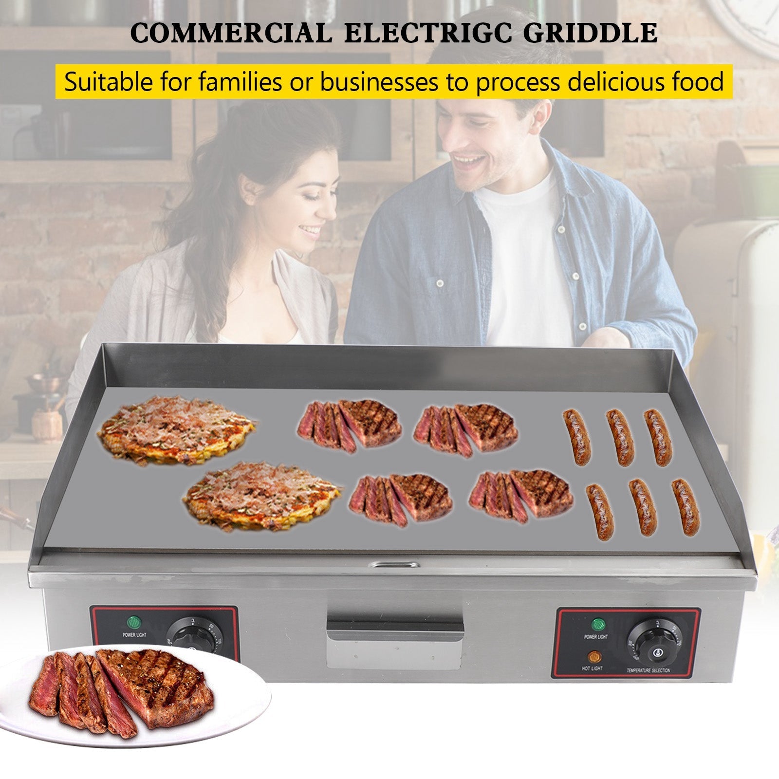 30inch Commercial Electric Griddle Countertop Griddle Grill Countertop Grill 4400W