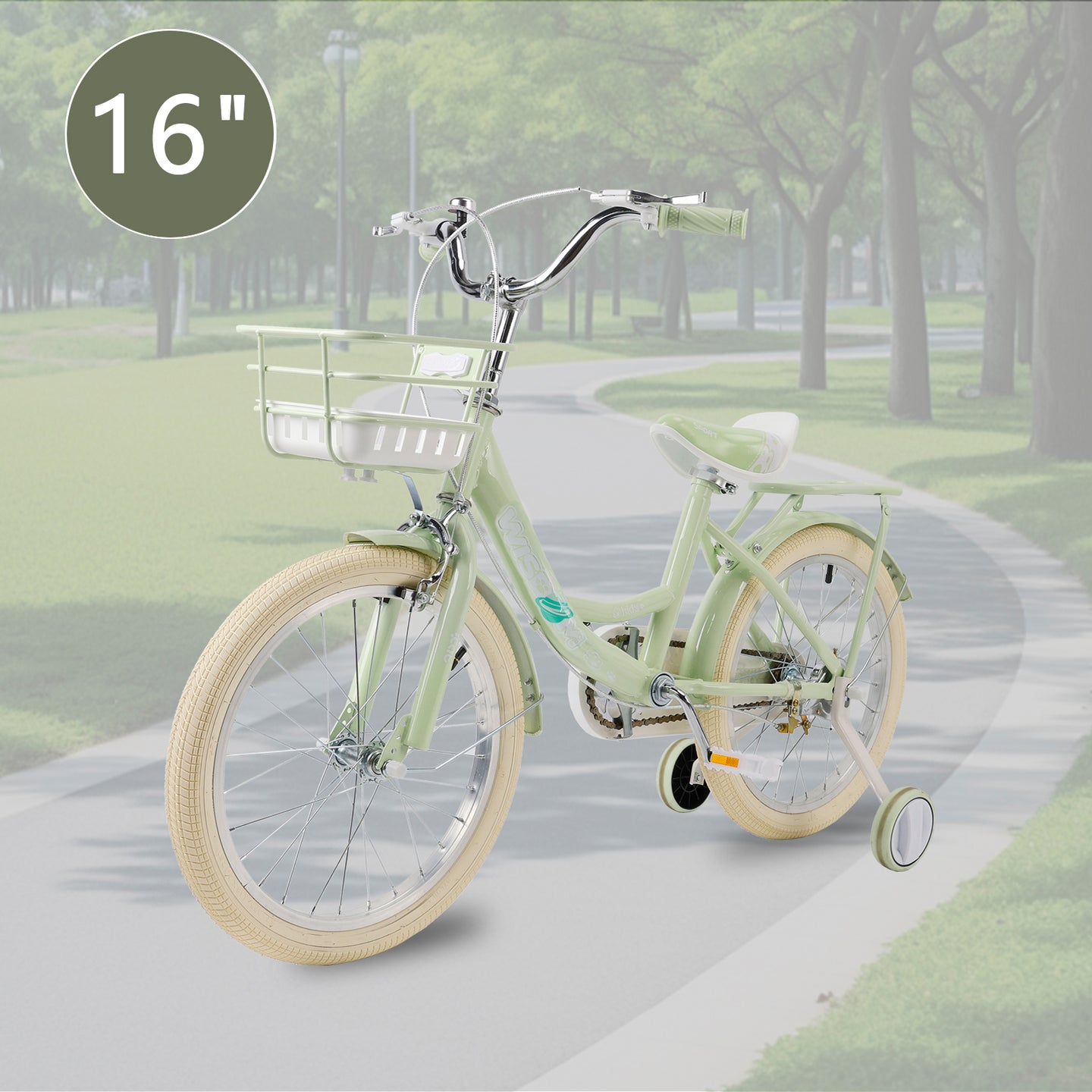 16"/18" Child Bicycle Girls Bike with auxiliary wheels & Rack & Basket