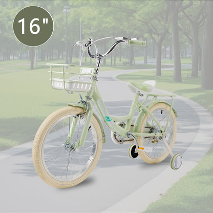 16"/18" Child Bicycle Girls Bike with auxiliary wheels & Rack & Basket