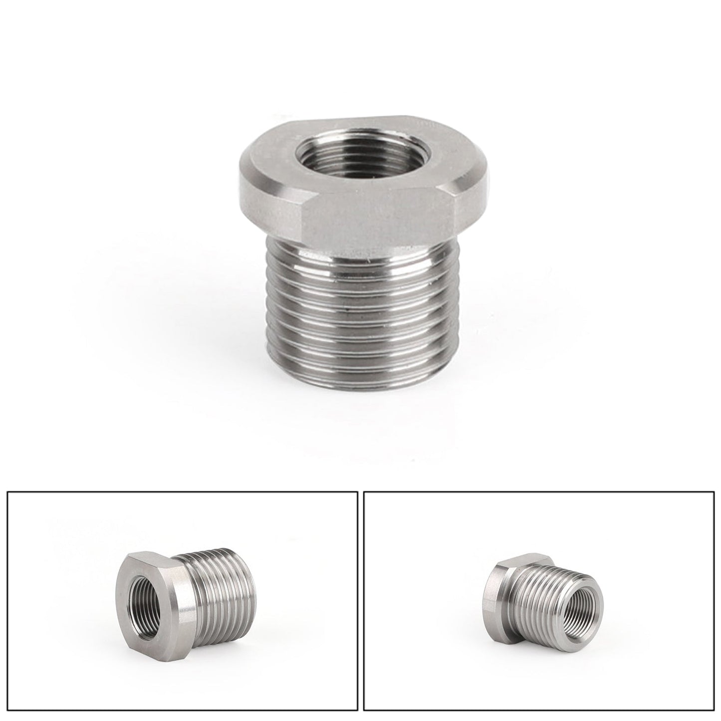 1/2-28 to 3/4-16 Threaded Oil Filter Adapter Stainless Steel