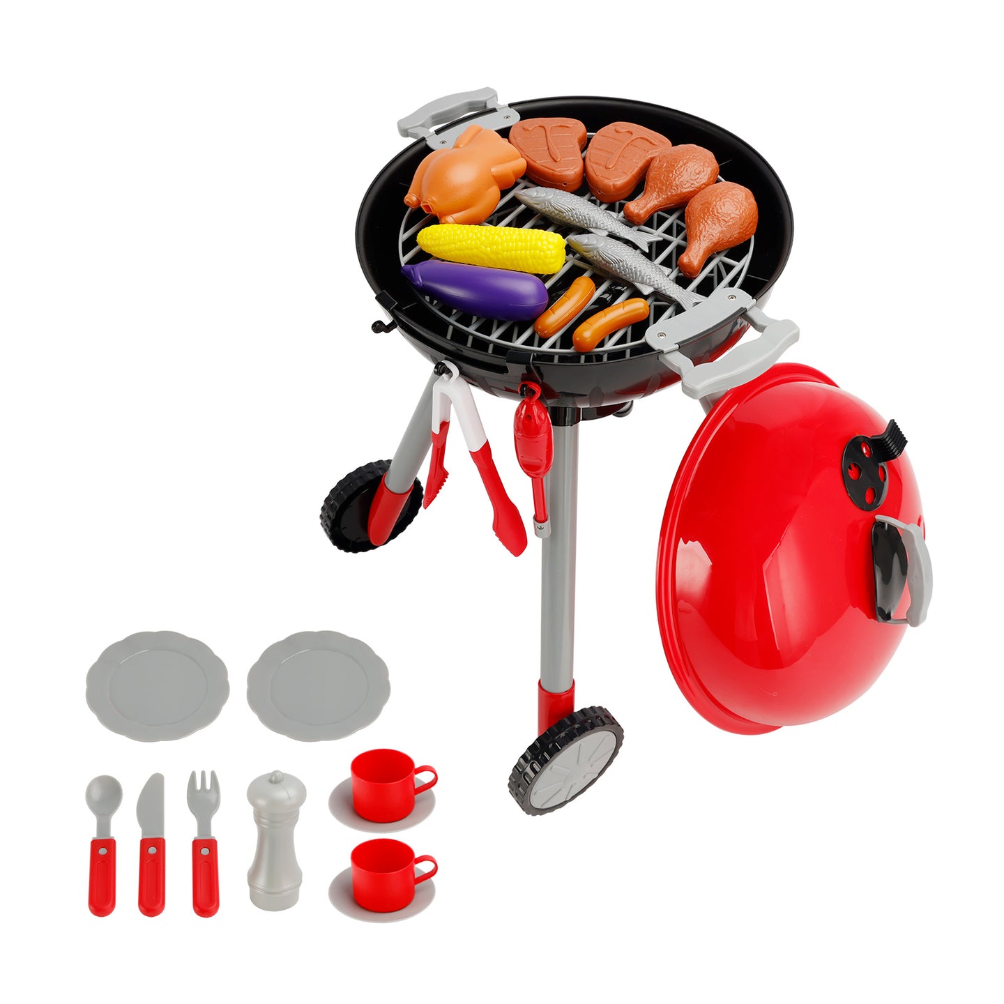 BBQ Grill Kitchen Cooking Interactive Sizzle Light Pretend Food Toys For Kid