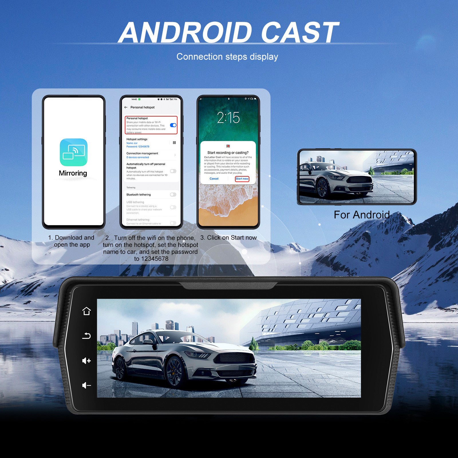 6.86-inch PND Supports Dual Recording Wireless CarPlay Android for Motorcycles