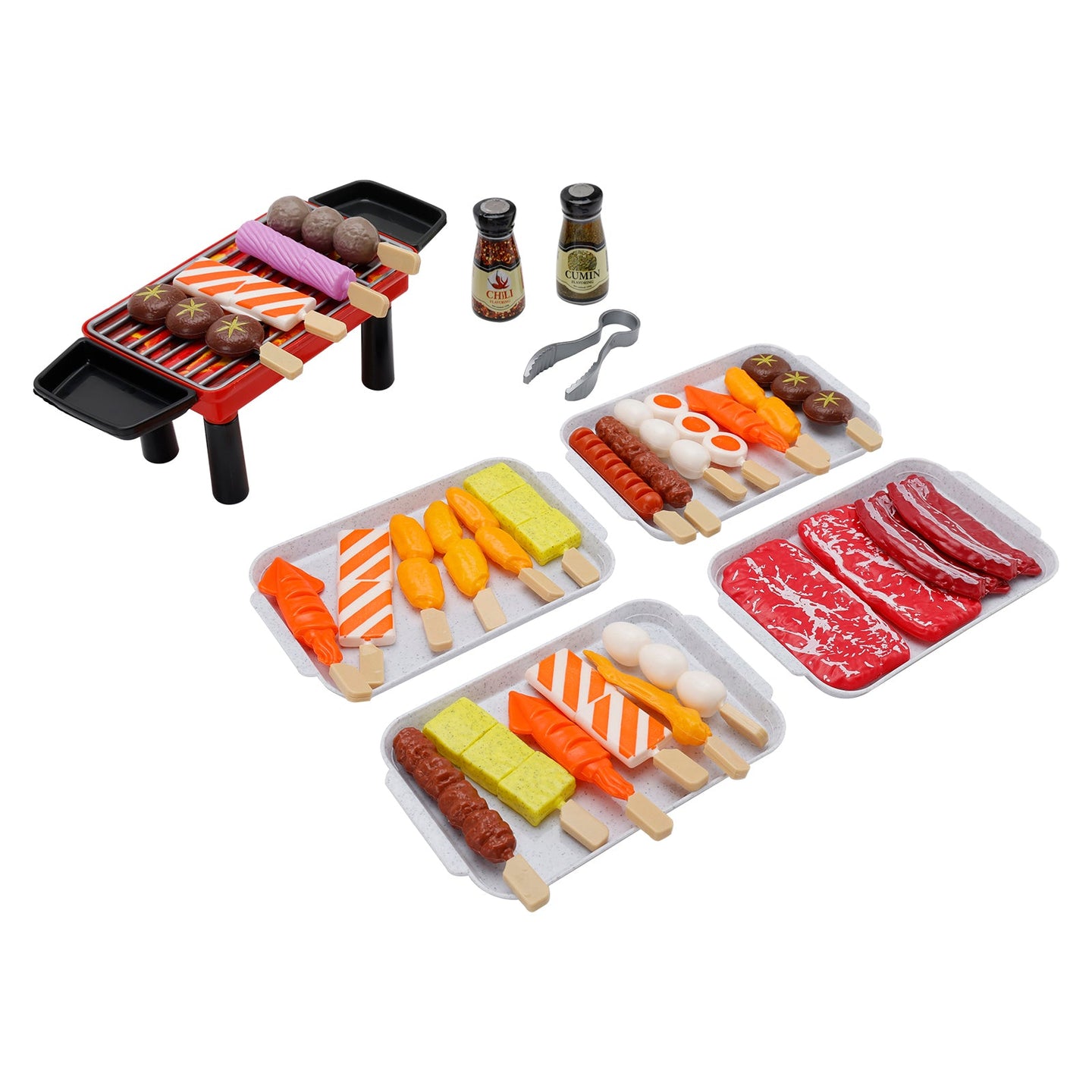 36PCS BBQ Pretend Play Food Toy Set – Grill & Kitchen Cooking Tools for Kids