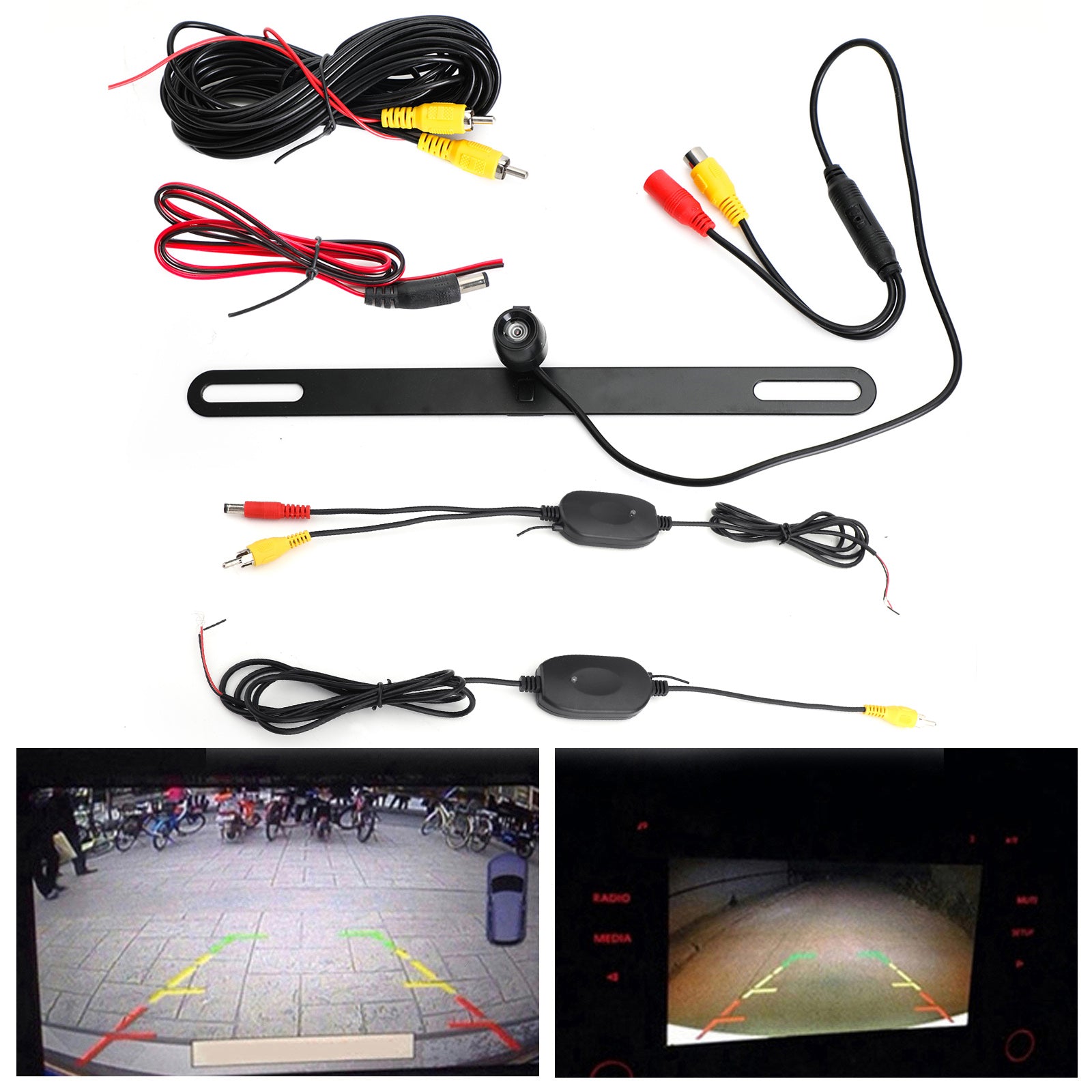 120º HD License Plate Car Wireless Rear View Reverse Backup Camera Night Vision