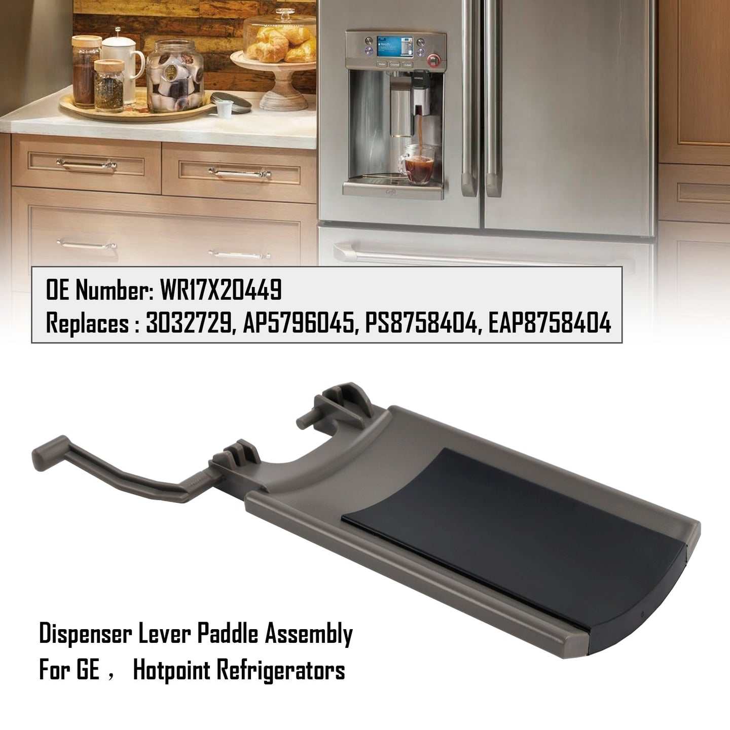 GE & Hotpoint Refrigerator Ice & Water Dispenser Lever, Replaces WR17X20449, AP5796045, PS8758404