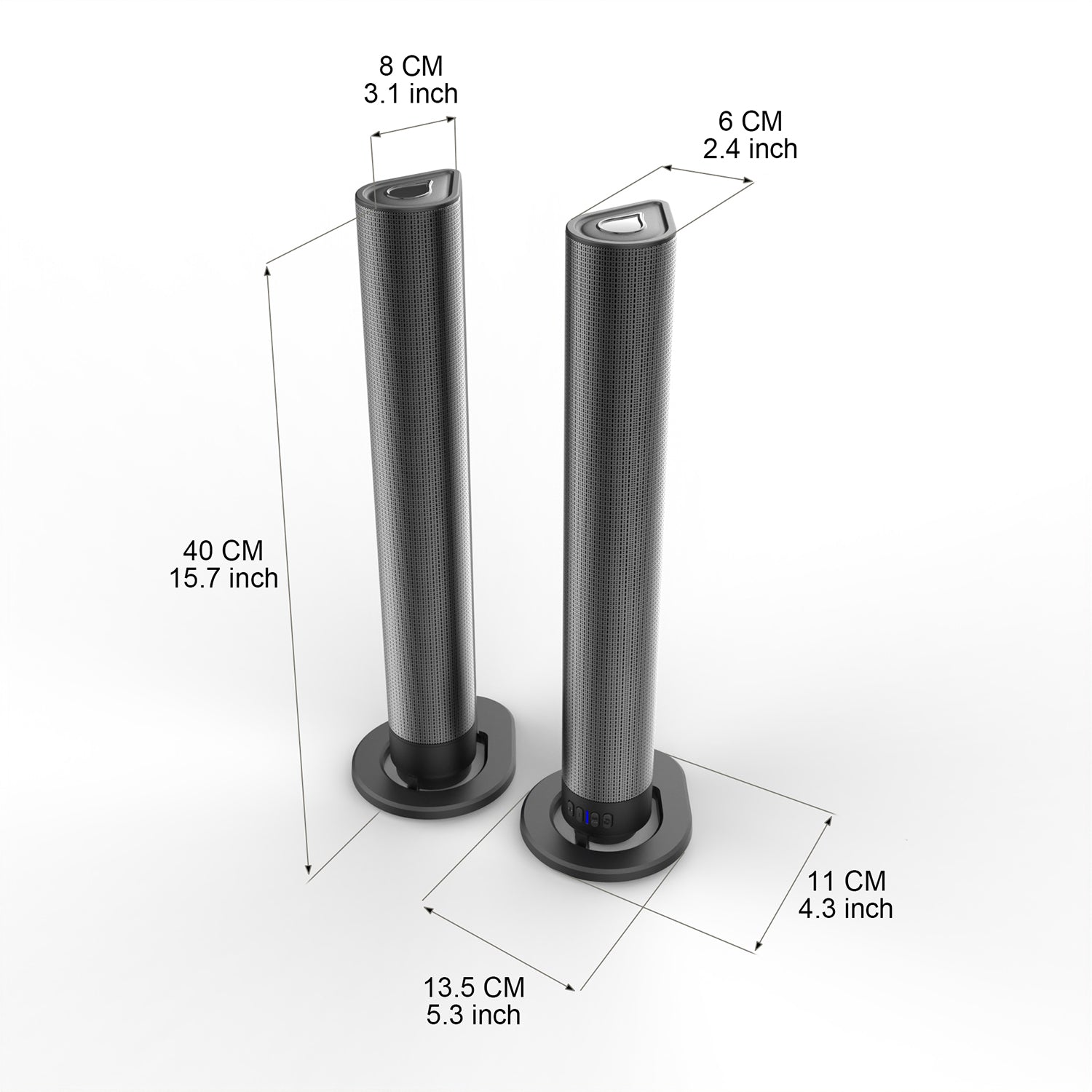 40cm Bluetooth Sound Bar System – Wireless Detachable Subwoofer & 2 Speaker Surround Audio