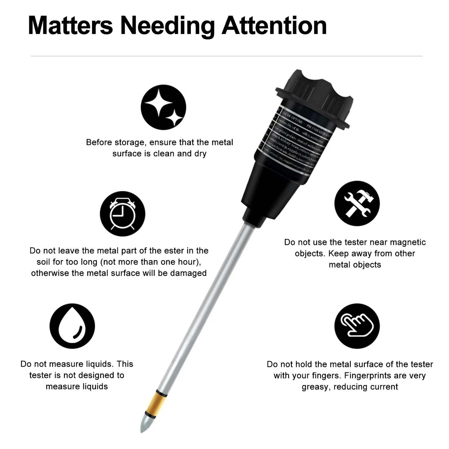 2-in-1 Soil Tester, No Batteries Required pH & Moisture Meter with 11.6" Long Probe for Garden, Lawn & Indoor Plants