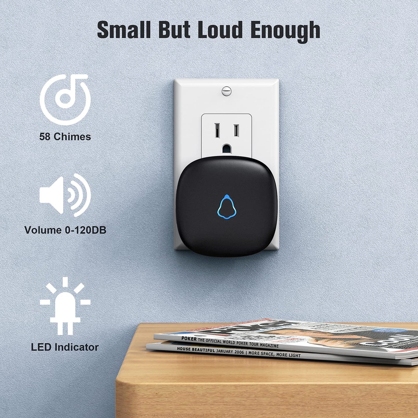 Wireless Doorbell — Pre-Paired, No Wi-Fi, 1,300 ft Range