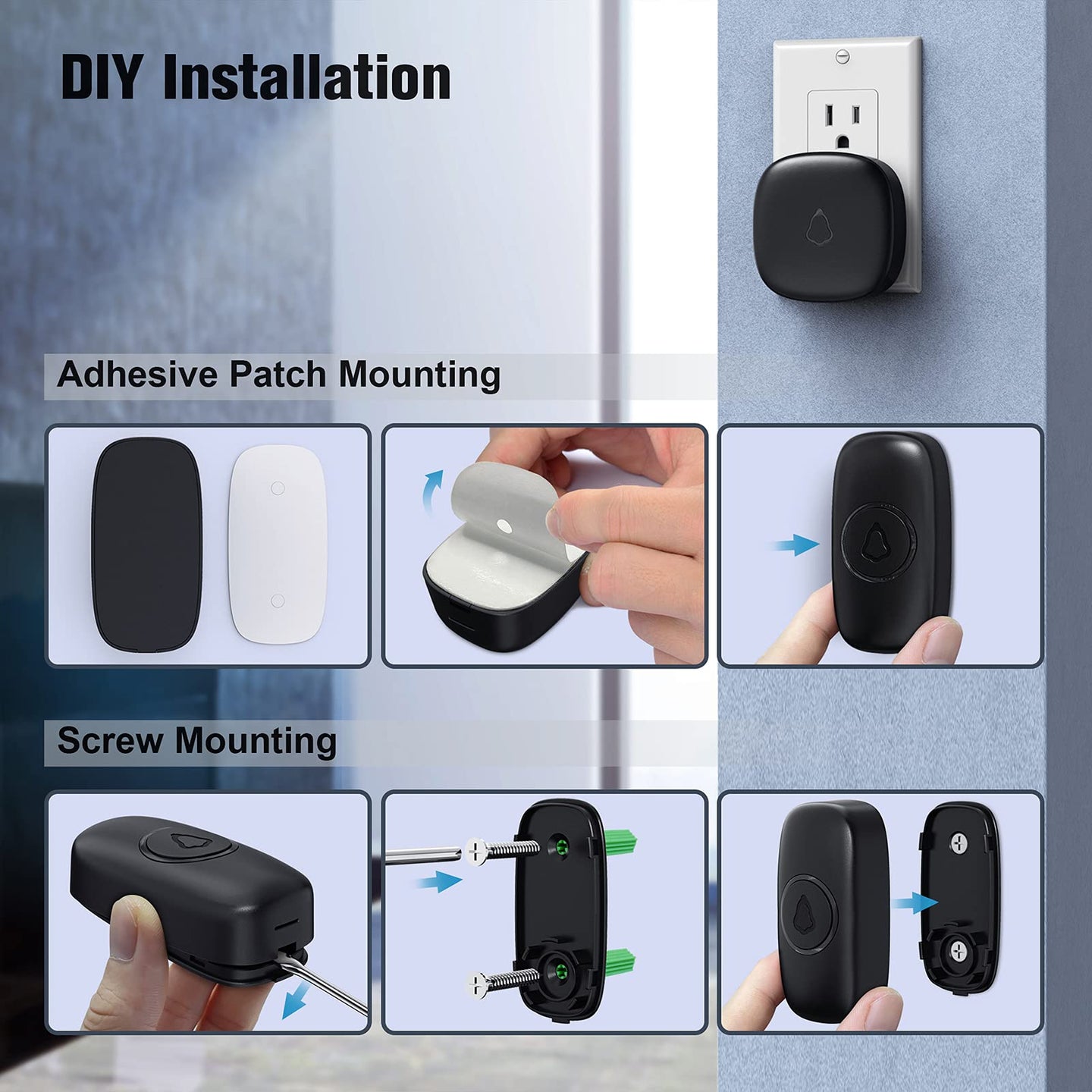 Wireless Doorbell — Pre-Paired, No Wi-Fi, 1,300 ft Range