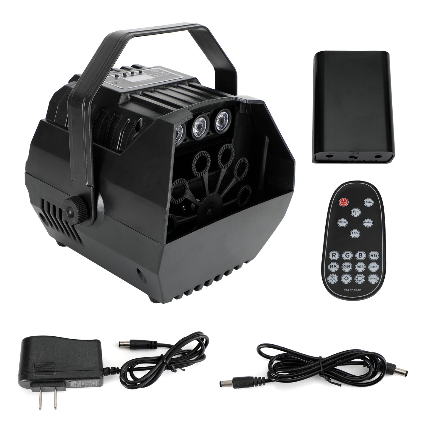RGB LED Bubble Machine with Remote Control, 2-Speed Automatic Party & Stage Effect Light for Kids, Weddings, DJs