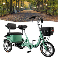 Folding Electric Trike 3-Wheel Bike for Adults, 48V 12Ah, 400W