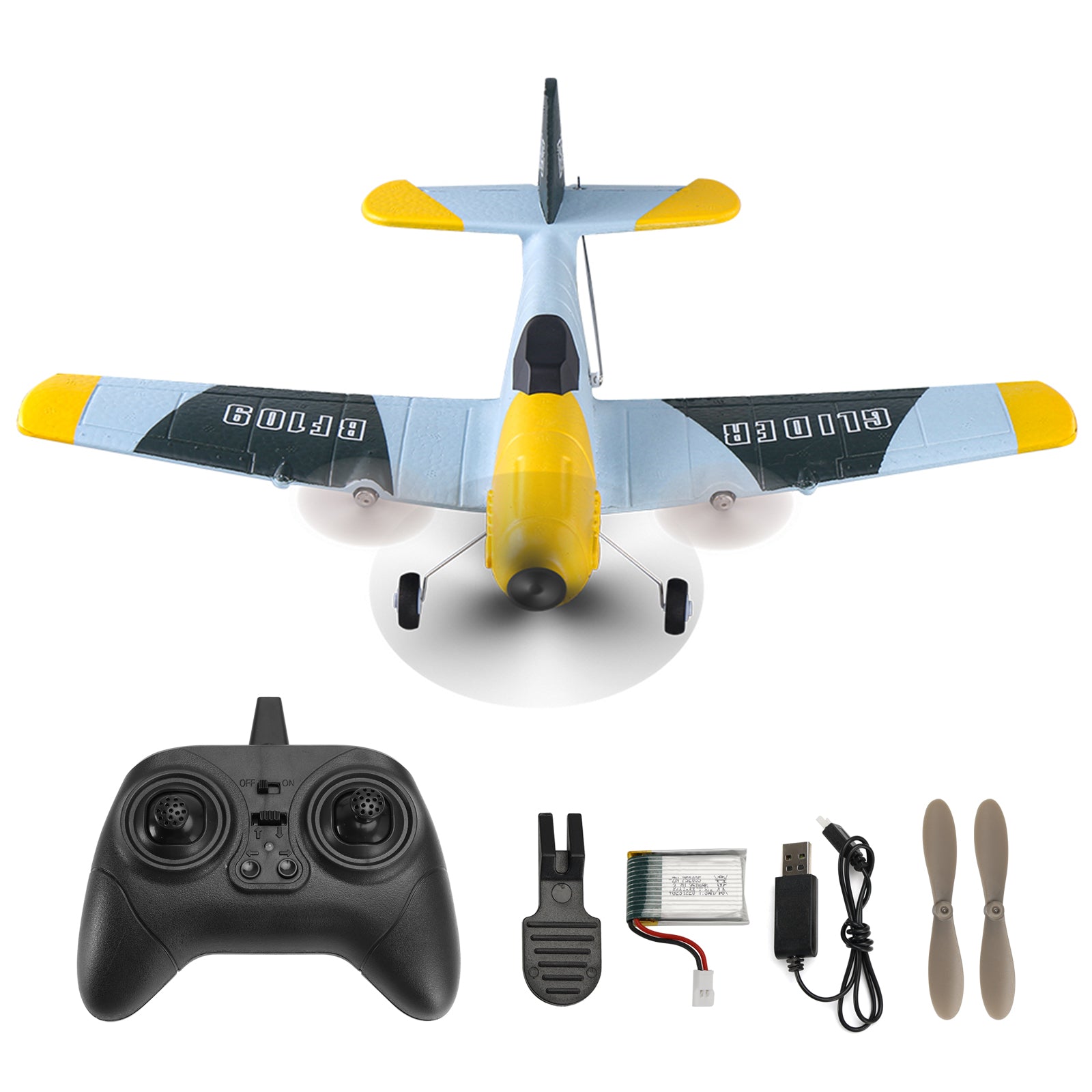 RC Airplane BF-109 Warbird – 3 Channel Remote Control Plane with 2.4GHz, 6-Axis Gyro & 2 Batteries