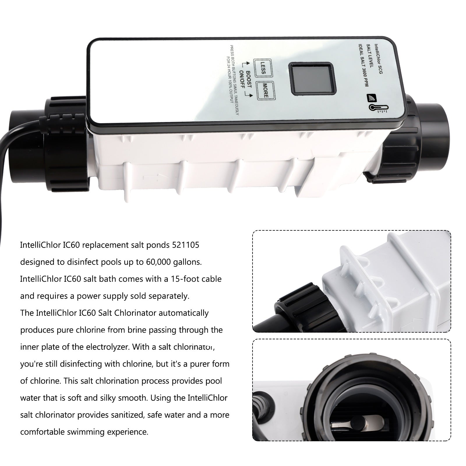 Pentair IC60 Salt Cell Replacement a?? EC-521105, Softer Water, 60K Gallons Coverage