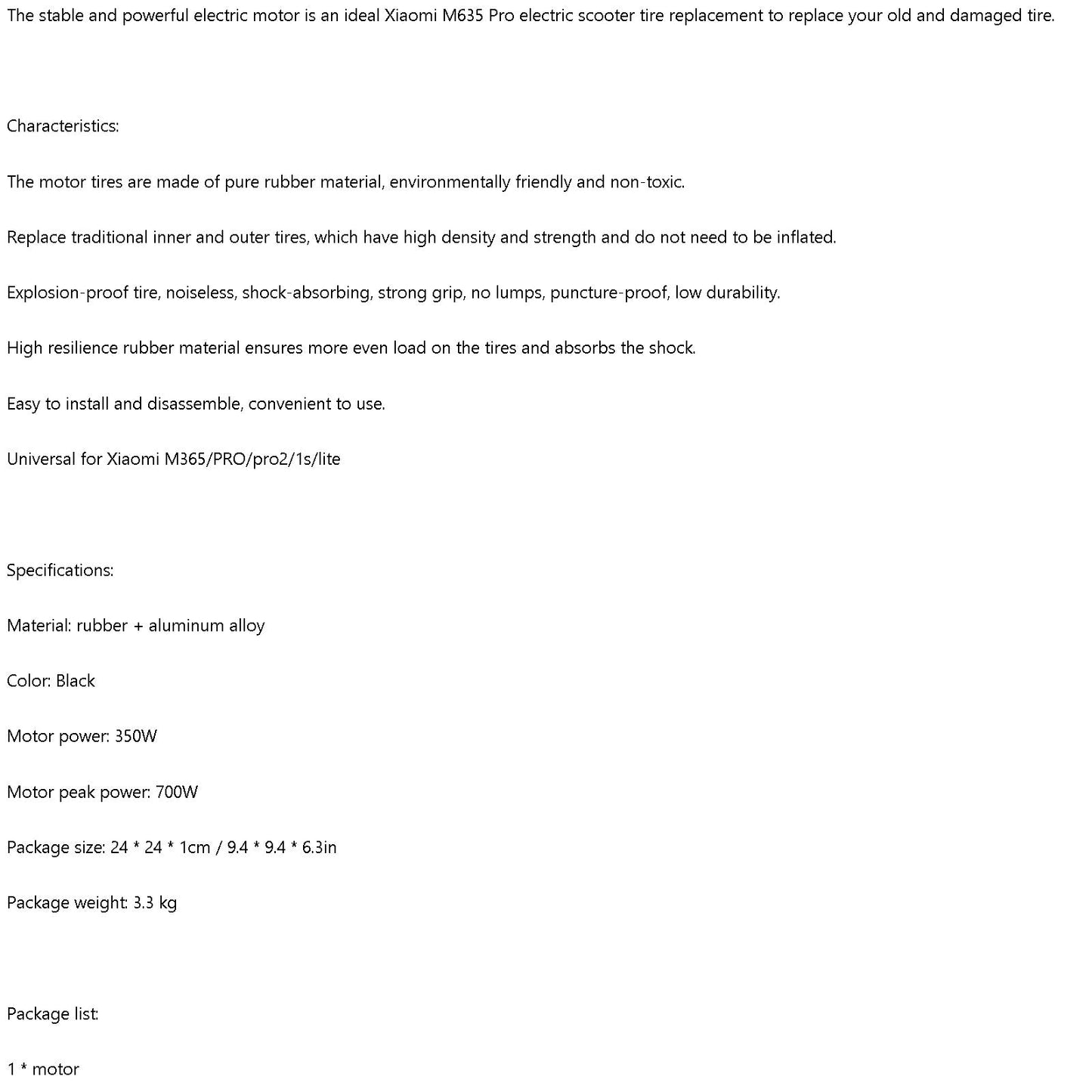 36V350W Rear Hub Motor Xiaomi M365/PRO Scooter Accessories