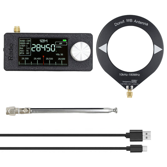 SI4732 Portable Radio 0.5-108MHz LSB USB Mini Pocket Radio 1.9-inch IPS Display